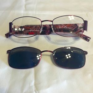 Easy clip eyewear with clip on